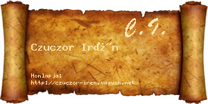 Czuczor Irén névjegykártya